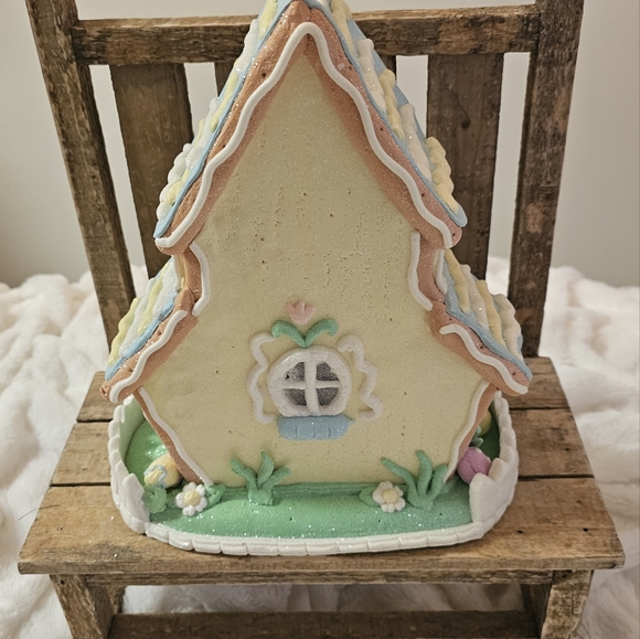 10.5" Illuminated Spring Cottage with Bunny by Valerie - Picture 6 of 7